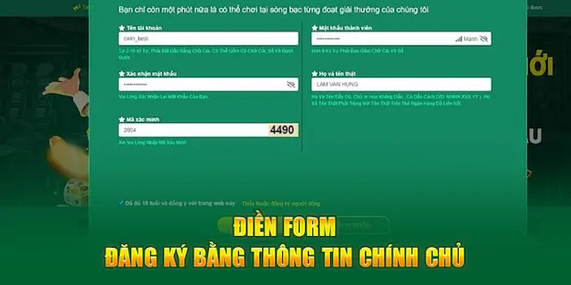 Điền thông tin cá nhân theo form